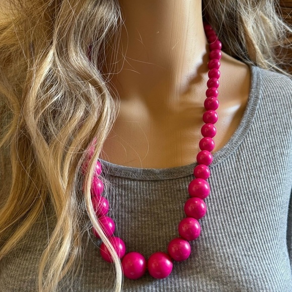 Hope Springs • Pink Necklace Timelessly Tantalizing Beads Statement Girly Juicy - Picture 4 of 5